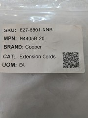 Cooper N4405B-20 Brown 20FT 2-Prong Polarized Extension Cord 2-Outlet Indoor Use