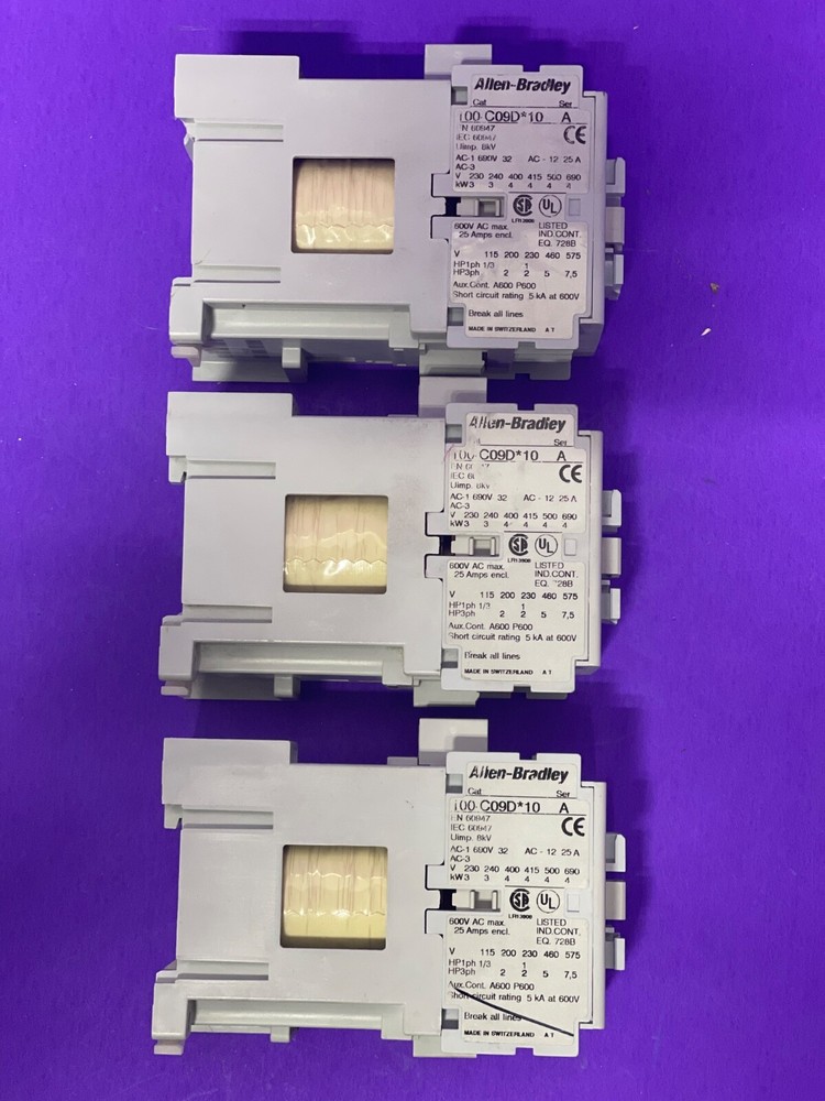 Allen Bradley 100-C09D*10 Ser A 25 A 24VDCD Contactor [Lot of 3]