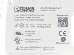 Phoenix Contact 2902992 UNO-PS/1AC/24DC/60W UNO DIN-rail Power Supply Unit