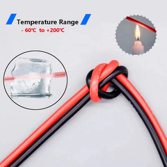 Super Soft 2 Pin Black Red Silicone Cable 28Awg 26 24 22 20 18 16 14 12Awg 10Awg