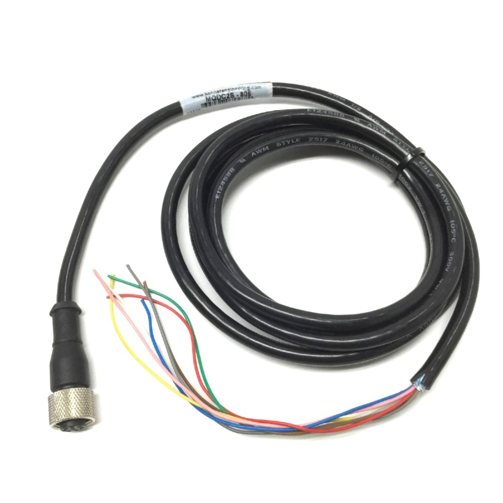 Banner MQDC2S-806 Single-Ended Cordset Cable, M12 8-Pin Connector, 6ft Long
