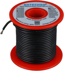 18 Gauge Silicone Wire Spool 100 Ft Black Flexible 18 AWG Stranded Tinned Copper