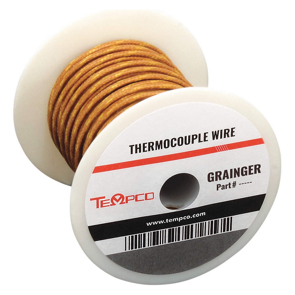 TEMPCO TCWR-1013 Thermocouple Wire,J,24AWG,Brn,100ft 3AGF1
