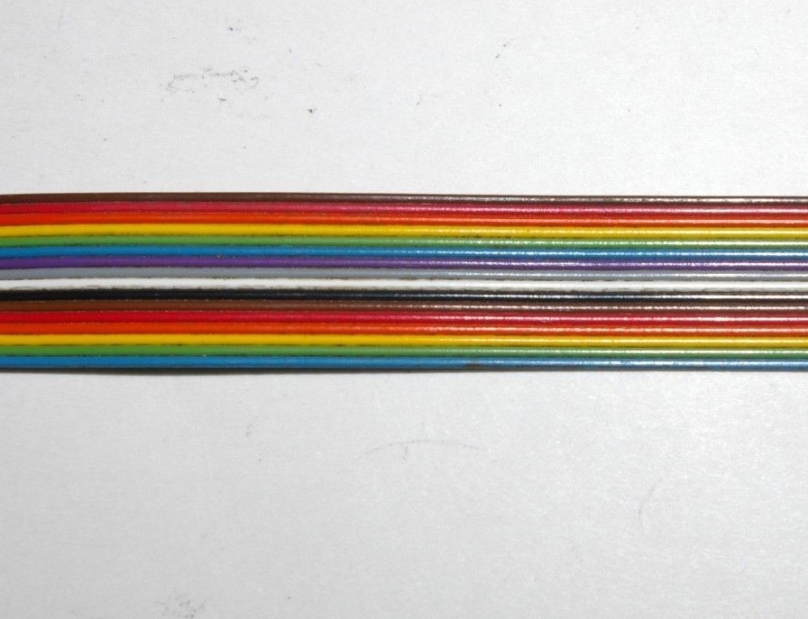 2′ Spectra Strip Flat Ribbon Cable 28 AWG, 16 Conductor Multi-color 0.59″W