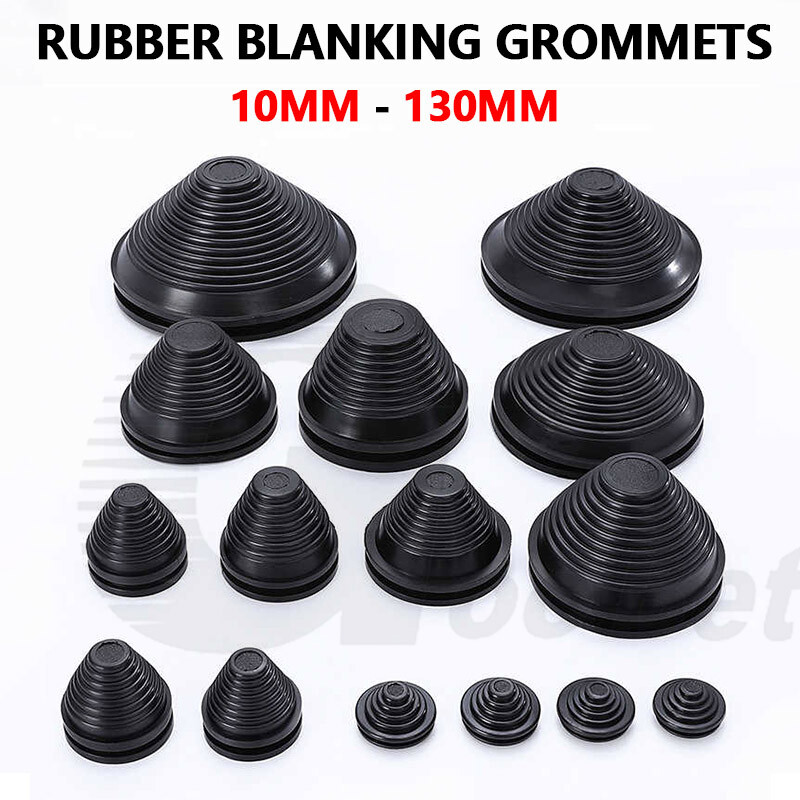 Blanking Grommet Rubber Cable Grommet Closed Blind Plug Conical Tapered 10-130mm