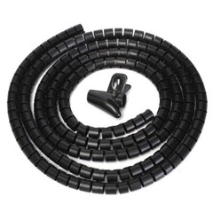 2m 10/22mm Cable Spiral Wrap Tidy Cord Wire Banding Storage Organizer Tool Black