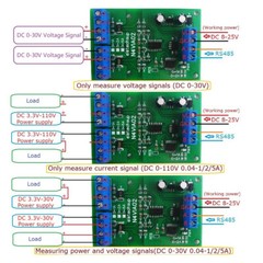 RS485 0-1A 0-30V Current Voltage Collector Voltage Signal Acquisition MODBUS RTU