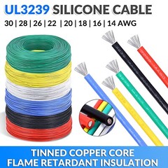 14/16/18/20-30AWG UL3239 Silicone Cable Flexible Wire Various Colors Tin Copper