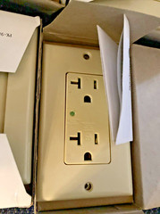 FOUR LEVITON 5380-I Surge Suppression Receptacles – IVORY – All New in Box