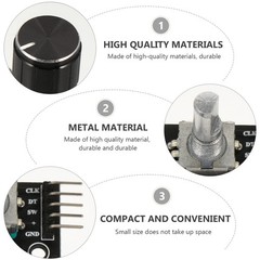 5Pcs Durable Rotary Encoder Modules with Rotary Knob for Machine Control Black