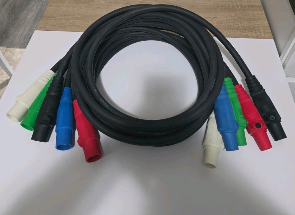 Hubbell 10 Ft Cam Lock Type SC 2/0 Generator Power Feeder Cable Set Of 5