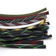 PET Nylon Braided Sleeve Tube 3-80mm Width Car Audio Cable Wire Sleeving Sheath