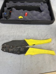 AMP 220190-1 Coax Crimping Tool Yellow Handles W/ Xcelite Cable Stripper Set