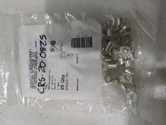 25 Pcs Non-Insulated Ring Terminal 8 AWG 1/4 Stud Bare Copper Lug Connector