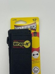 Wrap It Super Stretch Storage Straps, 12” 4 Pack Weather Proof Multi Purpose NEW