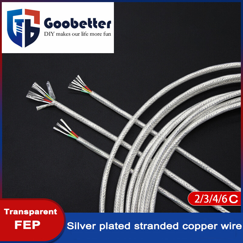 PTFE Cable Wire Electronic Wire 2/3/4/6 Core High Temp Copper Wire Silver Plated
