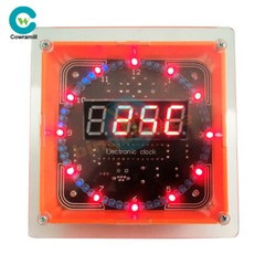DIY DS1302 DC5V Rotating LED Electronic Digital Clock Learning Board With Shell