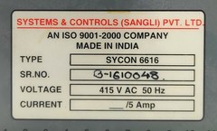 SYCON 6616 Automatic Power Factor Controller SYSTEMS & CONTROLS