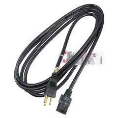 GRAINGER APPROVED 5XFN6ID Power Cord,5-15P,SJT,10 ft.,Blk,13A,16/3 5XFN6
