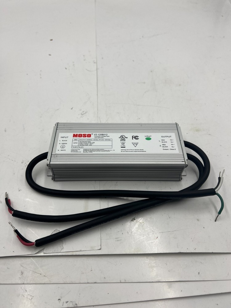 MOSO Constant Voltage LED Driver V2-120B012 120W 12V Dual-Output IP67 Waterproof