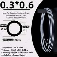 0.6-14mm OD PTFE Tubing 3D Printer PTFE Tube for Filament Extruders 0.3-11mm ID