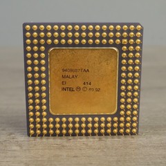 Intel 486 SX 33MHZ A80486SX-33 i486 CPU Processor Vintage Gold