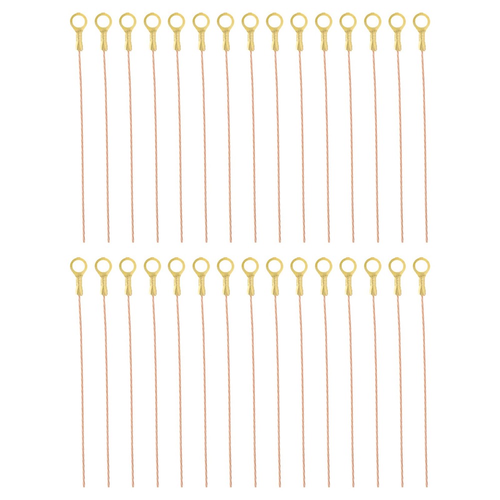 8 Inch Bare Copper Wire-Copper Grounding Lugs, 30 Pcs Cables with Lug