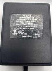 PACIFIC MONOLITHICS Model 12018C Power Supply 120VAC 60Hz 20W; 240DC 528mA