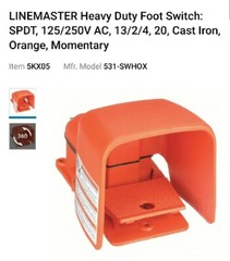 531-SWHOXG Line Master Hercules Foot Switch, & HBL4710 Outlet & Plate