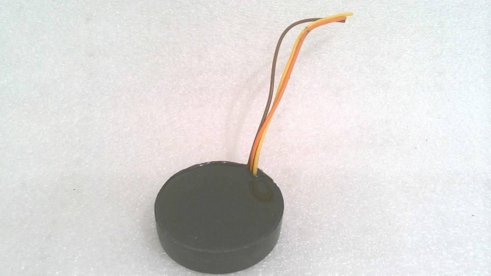 ELECTRONIC COMPONENT, 3 WIRE-YELLOW/ORANGE/BROWN, APPROX 2-3/16″ OD, 1/2″ H