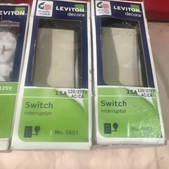 34 Piece Lot of Electrician Outlets, Switches Pass & Seymour Leviton NEW IN BOX