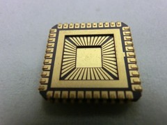 44pin PLCC, QFJ, ceramic leadless chip carrier, wirebond package, cavity, J-lead