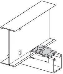 B-Line 9G-1205, 2-1/2″ L, Hot Dip Galvanized, Cable Tray Clamp/Guide, 1pc