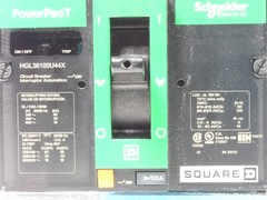 Square D HGL36100U44X Circuit Breaker 100A 3P 600VAC PowerPacT Schneider Elec…