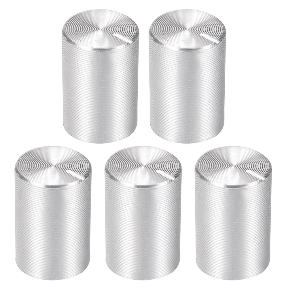 5Pcs, Potentiometer Knob Silver Tone Rotary Knob 10mmx15mm Volume Control Knob