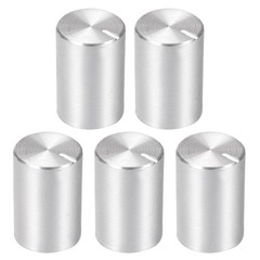 5Pcs, Potentiometer Knob Silver Tone Rotary Knob 10mmx15mm Volume Control Knob