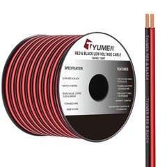 18 Gauge 100FT Electrical Wire, 18/2 AWG Red Black Hookup Cable for LED Strips,