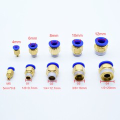 PC Pneumatic Male Thread Adaptor Pipe Push Fit Straight Quick Connectors Fitting