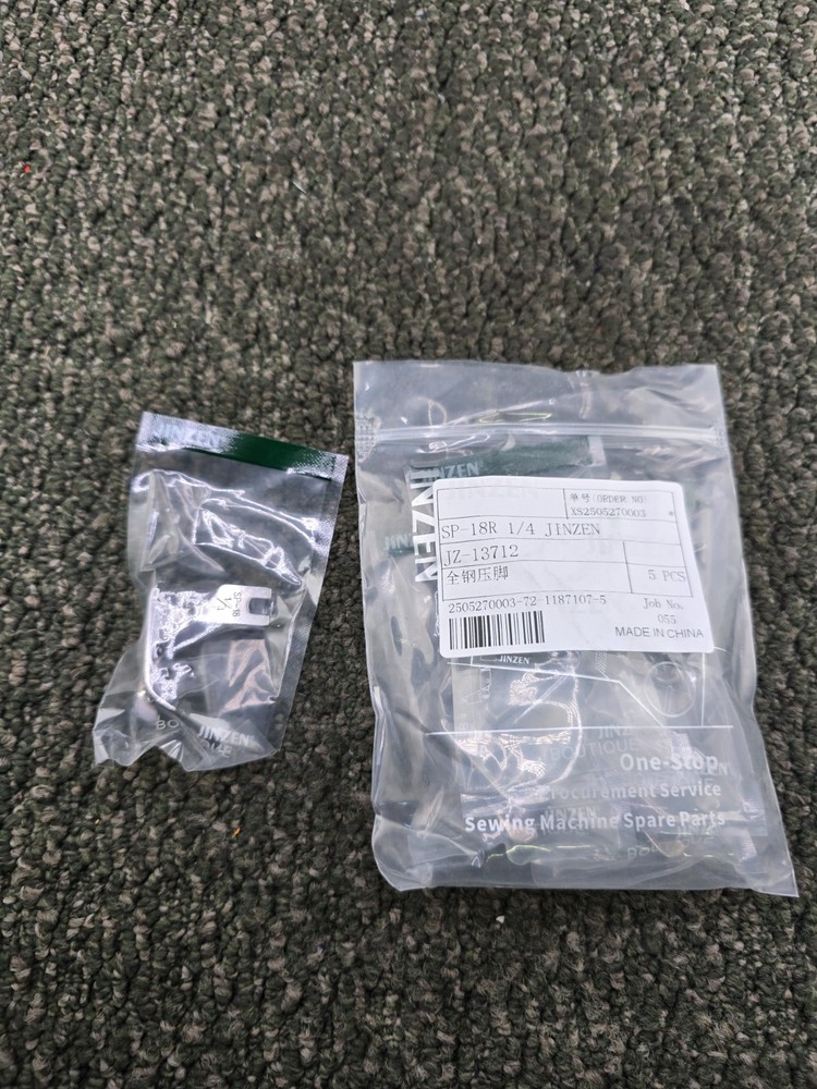 (QTY 5) JINZEN JZ-13712: SP-18R 1/4 All Steel Presser Foot Replacement