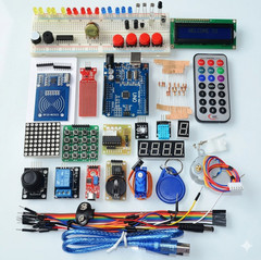 Arduino Uno R3 Starter Kit Electronic Prototyping LCD Sensors LED Breadboard