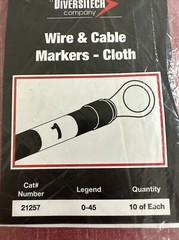 Morris 21257 0-45 Cloth Wire and Cable Markers Book New In Pack