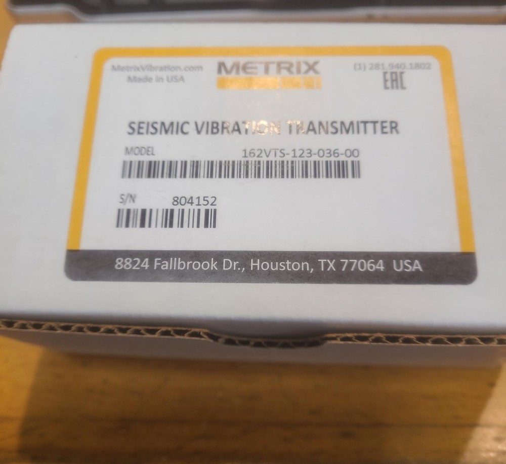Metrix Vibration Transmitter 162VTS-123-036-00