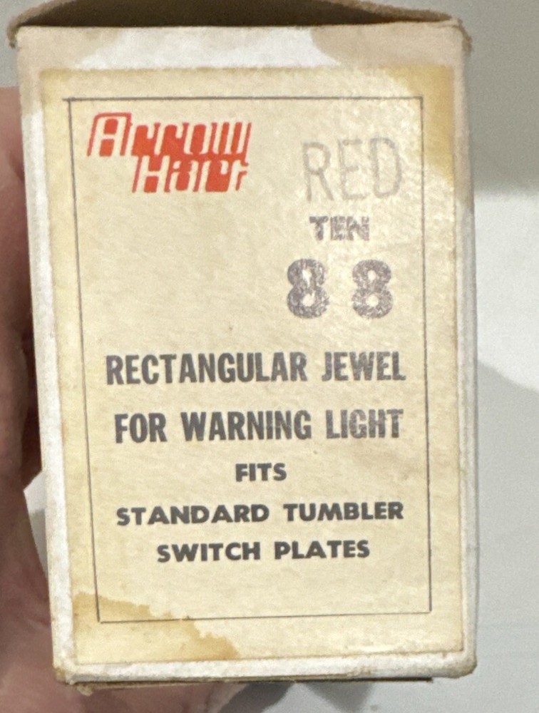 Lot Of 10 New Arrow Hart 88 Red Rectangular Jewel For Warning Light