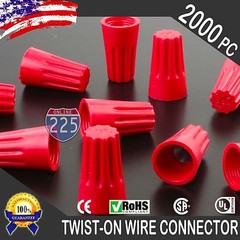 2000 pcs Red Twist-On Wire Connector Connection nuts 18-10 Gauge Barrel Screw