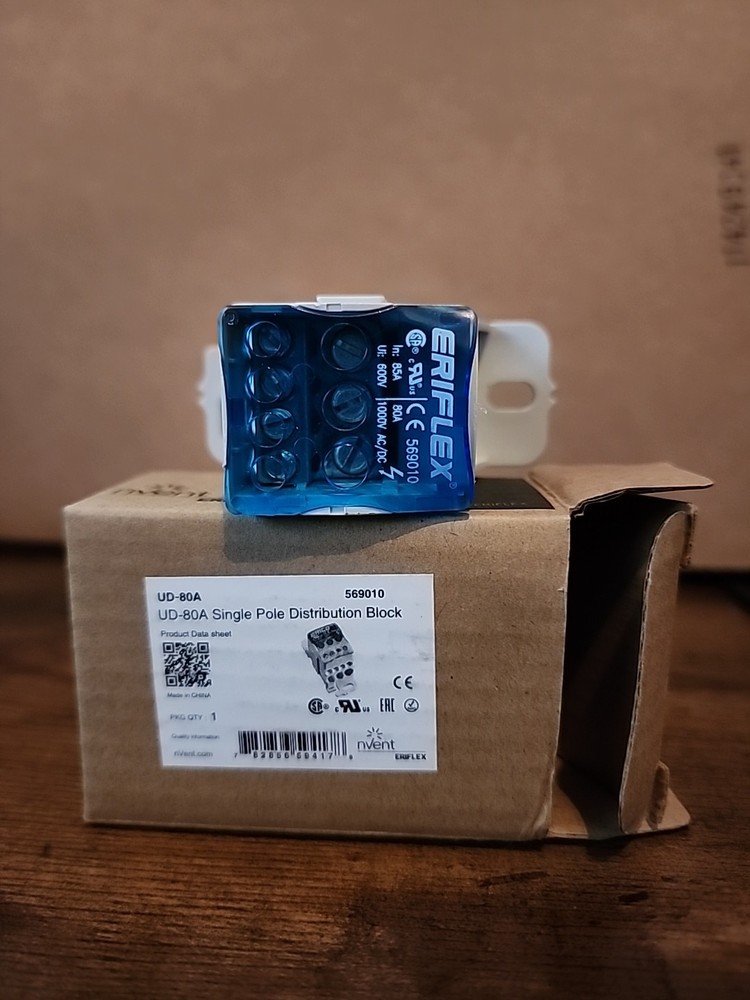 Eriflex UD-80A nVent Single-Pole Distribution Block 569010, pack of 3