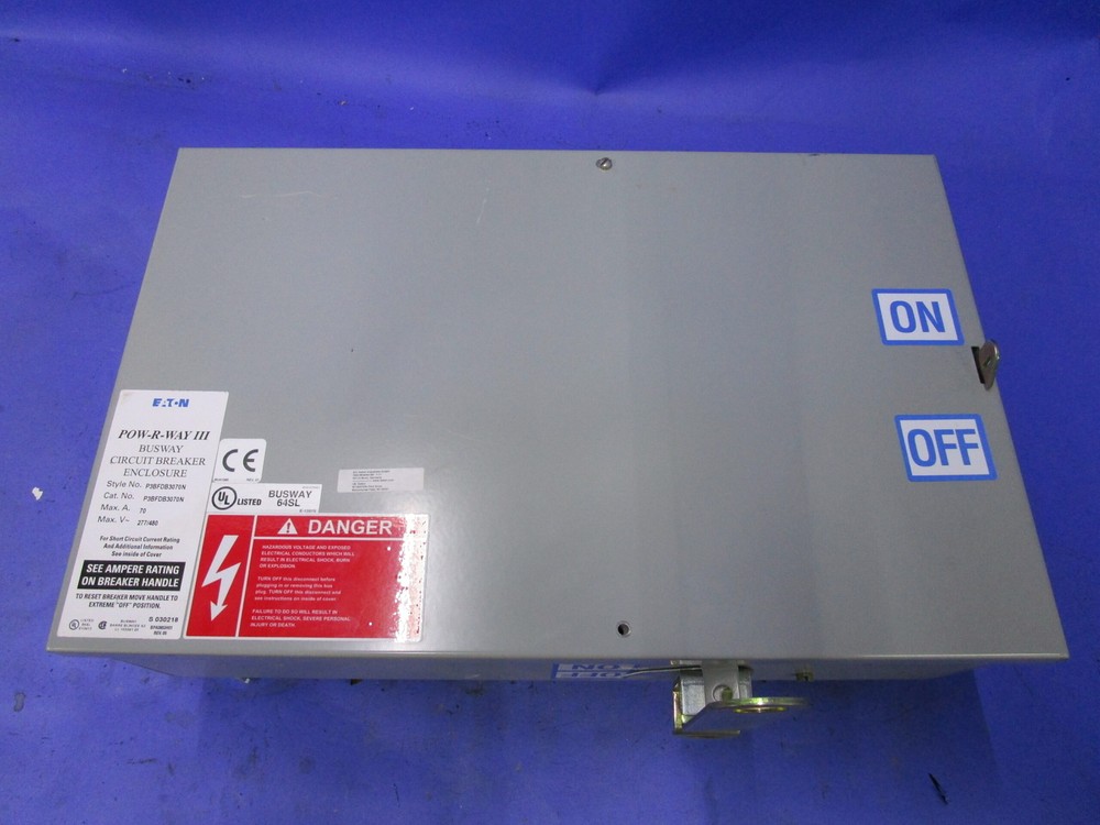 EATON/CUTLER-HAMMER BUS PLUG P3BFDB3070N 70A 277/480V 1 Y WARRANTY