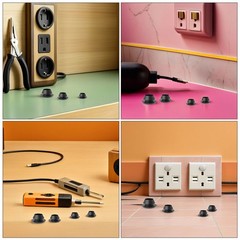 1 Set Reusable Black Rubber Grommets Assortment Kit for Wire Cable Organization