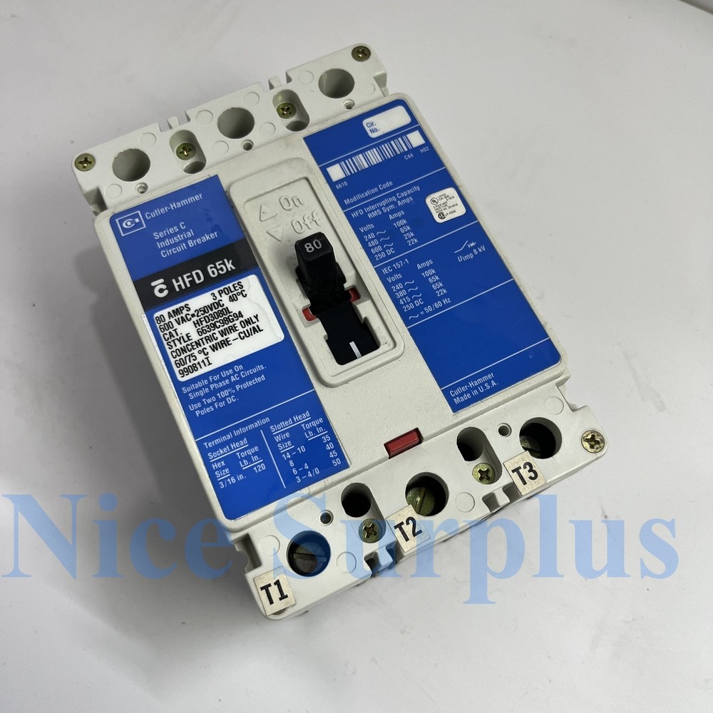 Cutler-Hammer Circuit Breaker HFD3080L