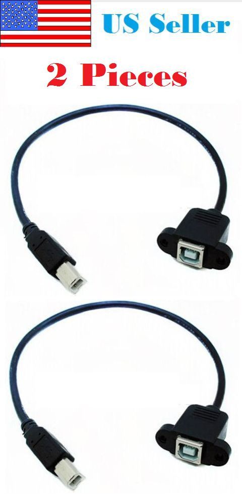 2PCs 30 cm USB 2.0 B Female Socket Panel Mount To B Male Printer Extension Cable