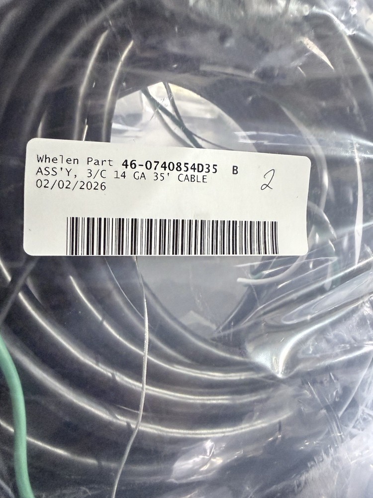 Whelen 3/C 14 GA 35′ Cable Type 46-0740854D35 MPN